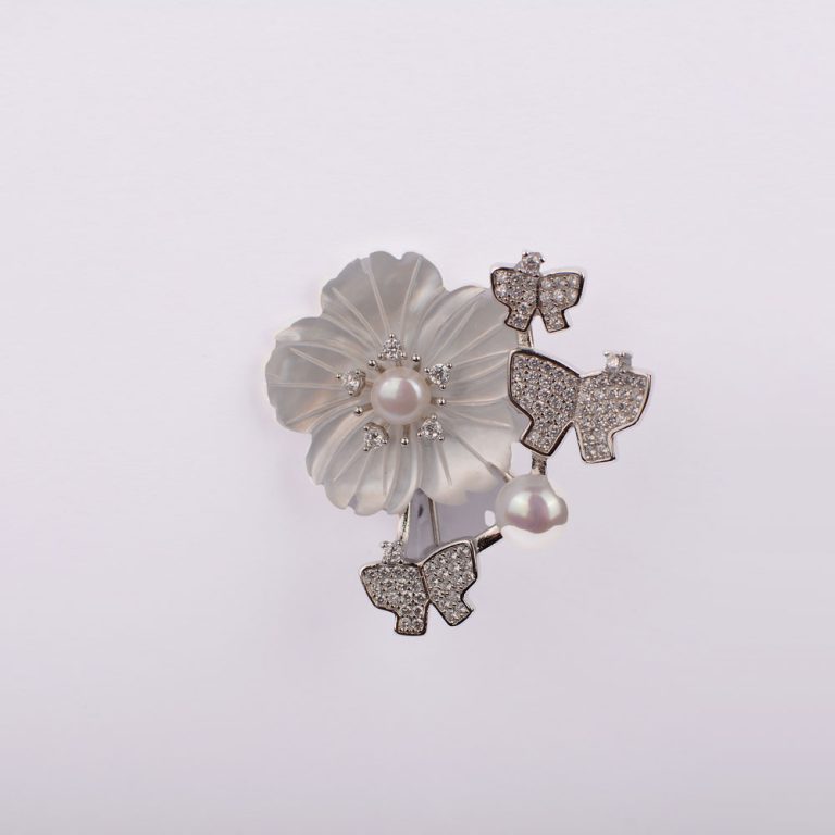 سنجاق سینه نقره مدل صدفی