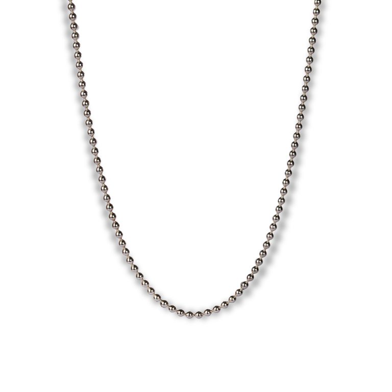 زنجیر مردانه ساچمه ای نقره مدل آرمین