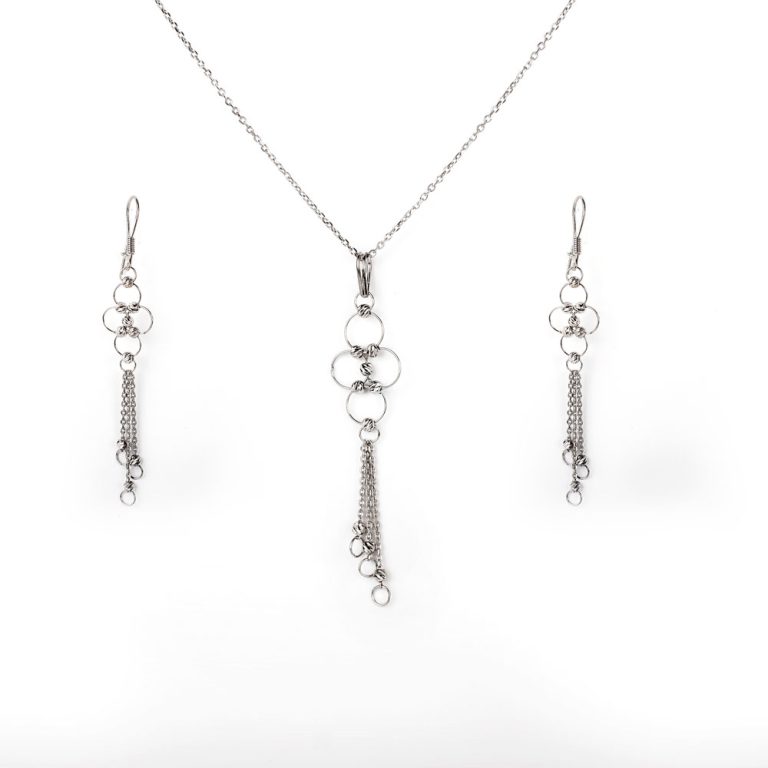 نیم ست نقره تافته