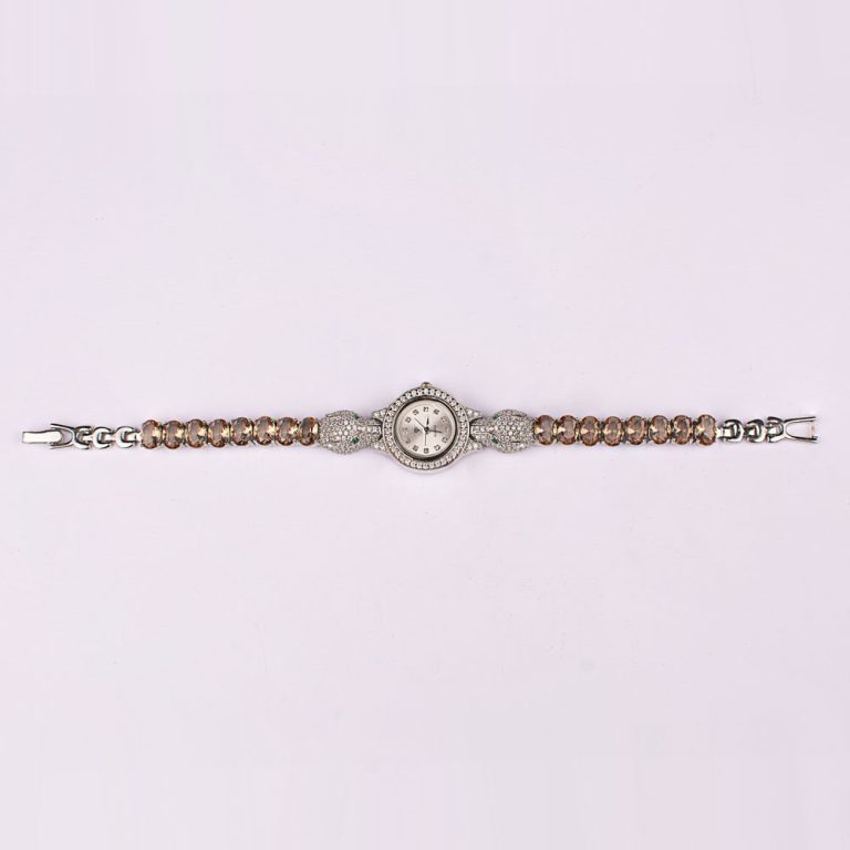 ساعت نقره طرح جواهری با نگین الکساندریت