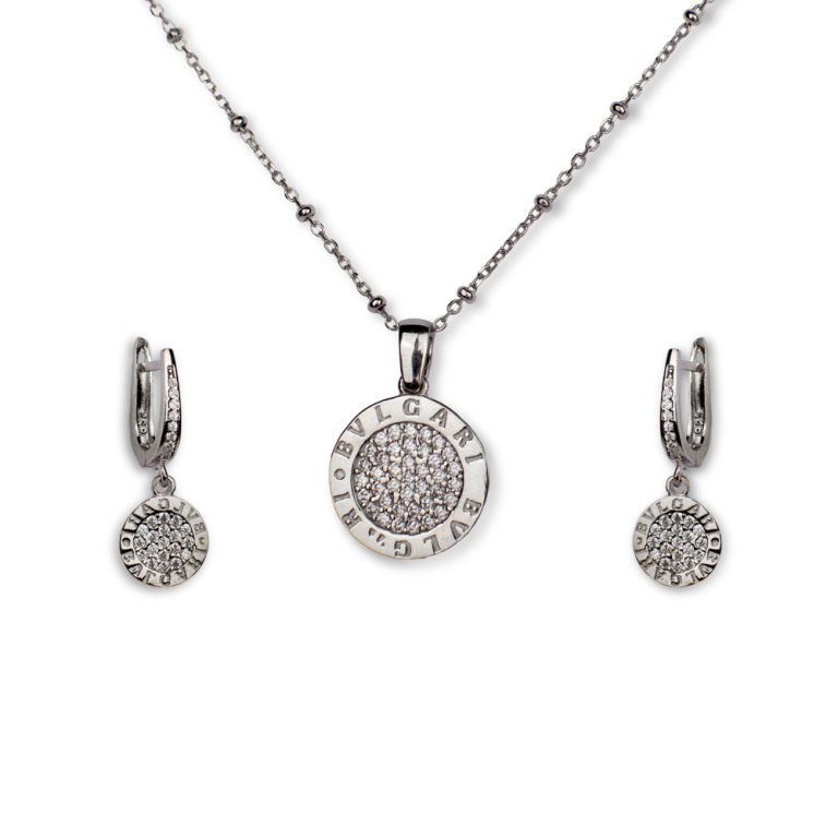 نیم ست نقره ای مدل BULGARI