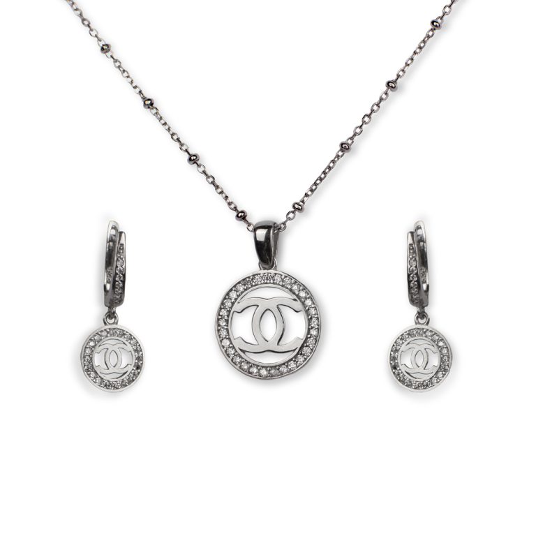 نیم ست نقره مدل CHANEL