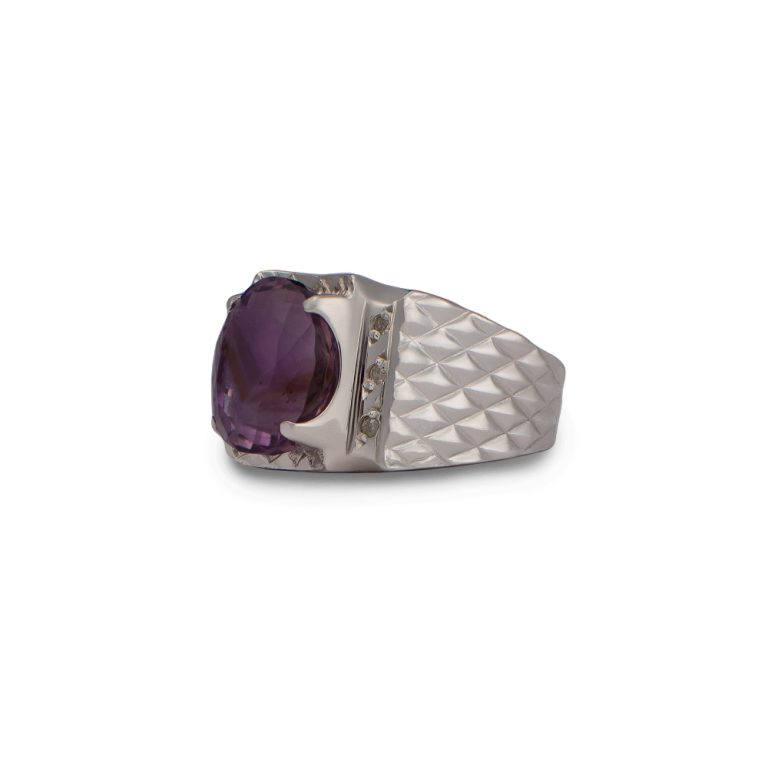 انگشتر مردانه آمیتیست دست ساز