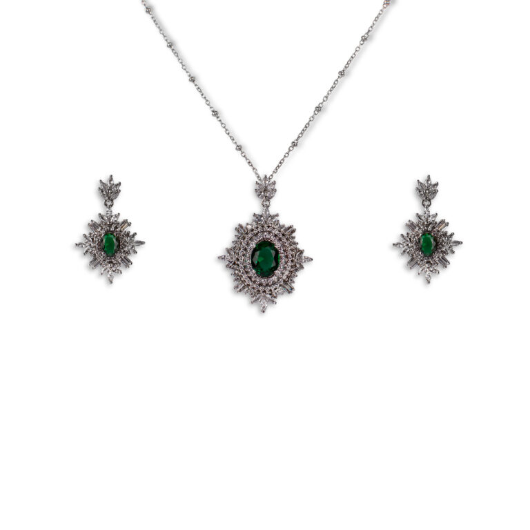 نیم ست زنانه نقره مدل زرین