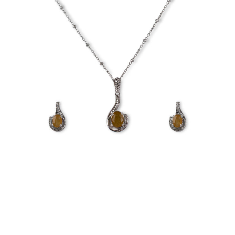 نیم ست جواهری نقره مدل سوران