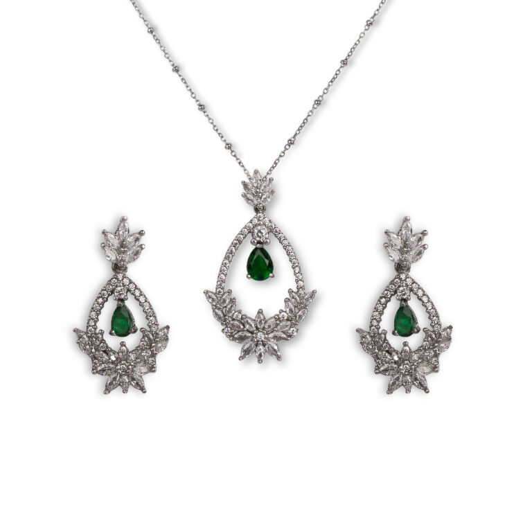 نیم ست جواهری نقره مدل آیراز