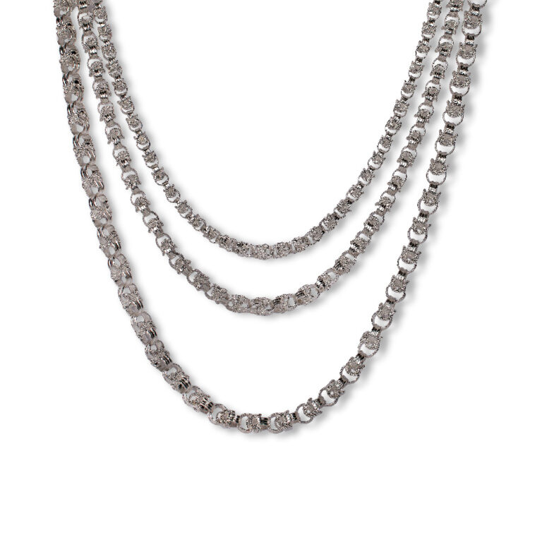 زنجیر زنانه نقره مدل یزدی