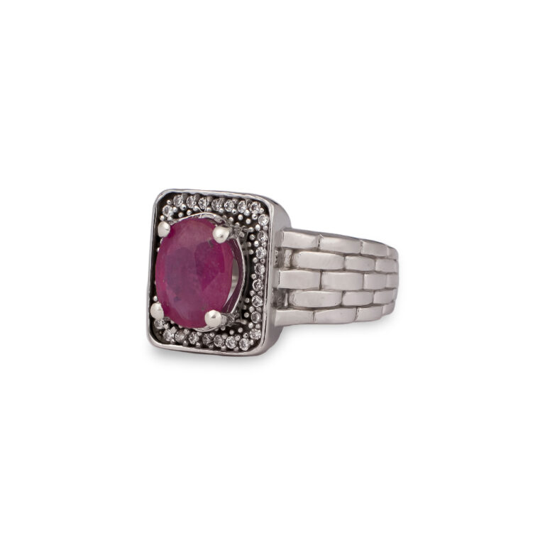 انگشتر یاقوت سرخ مردانه مدل دومینگ