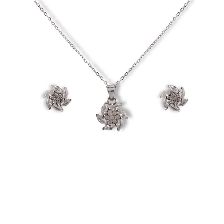 نیم ست مینیمال نقره مدل چری