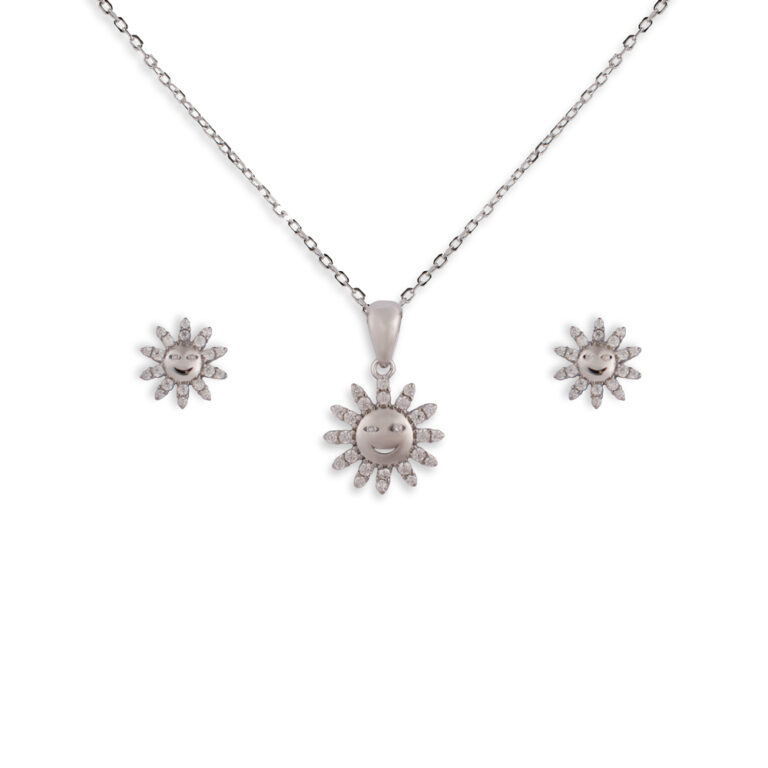 نیم ست مینیمال نقره مدل لبخند