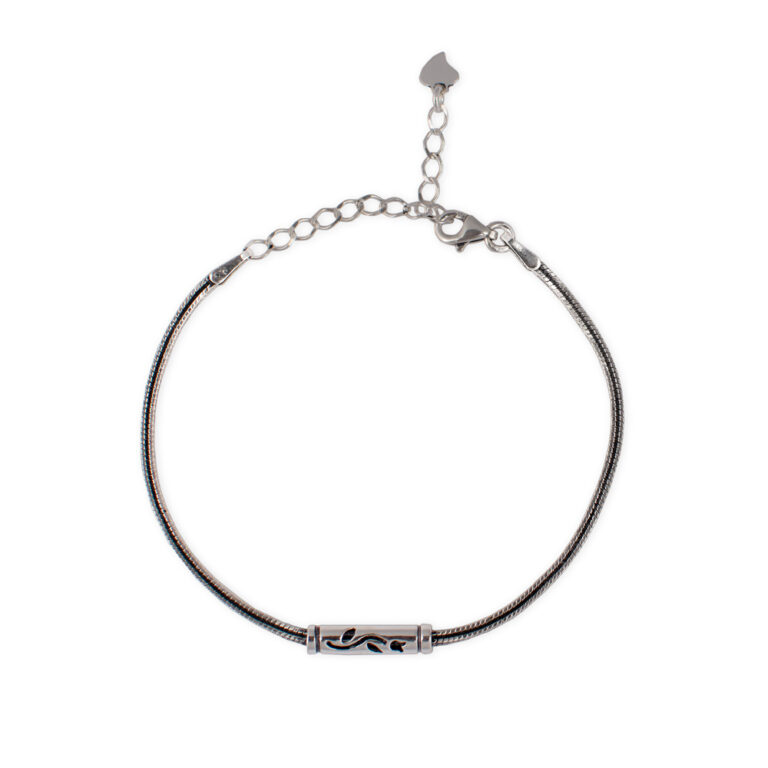 دستبند مینیمال نقره مدل گل رو