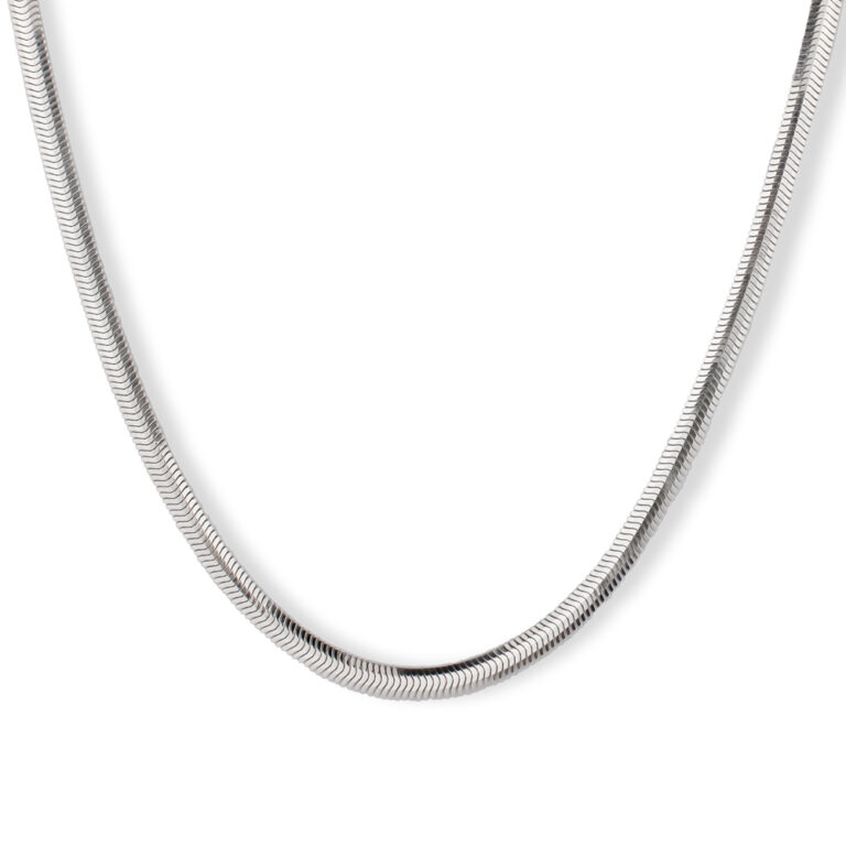 گردنبند اسپرت نقره مدل هرینگبون پهن