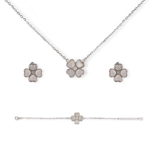 سرویس جواهری نقره مدل white clover