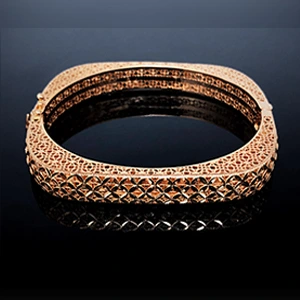 دستبند نقره با آبکاری طلا