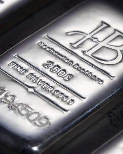 شمش نقره 250 گرمی عیار 999.9