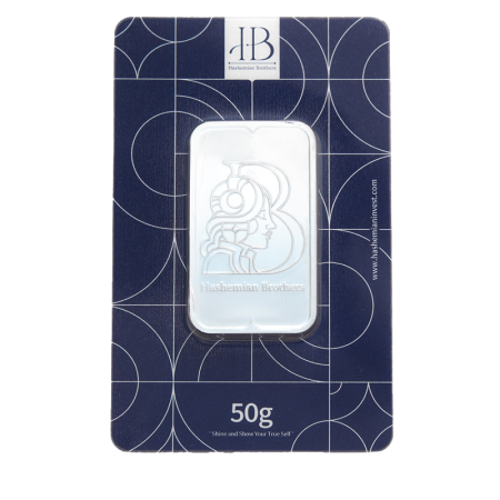 شمش نقره 50 گرم عیار 999.9