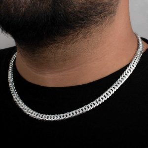 زنجیر دوبل مردانه مدل تراشدار